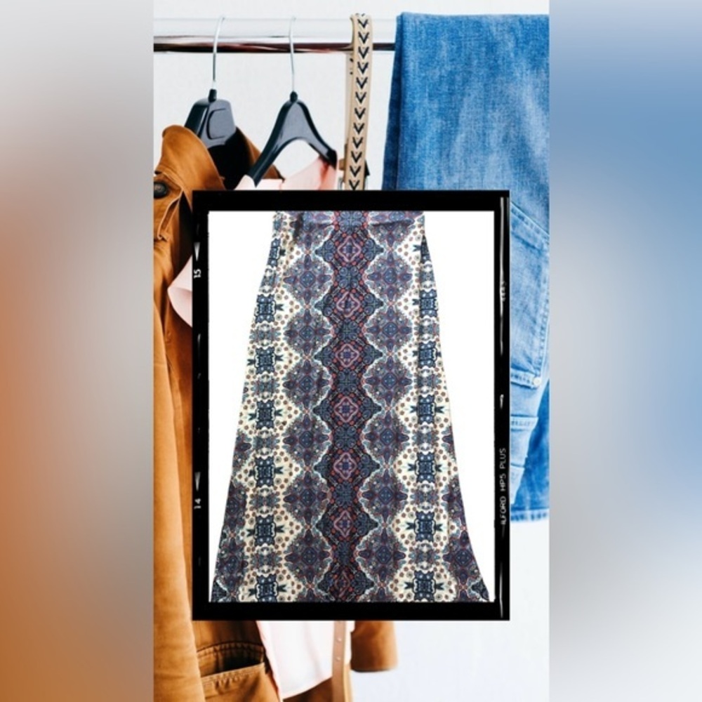 Artisan NY long maxi skirt blue and orange